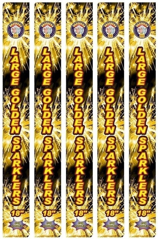 Aces 18" Golden Sparklers (5 Pack) By Brothers Pyrotechnics