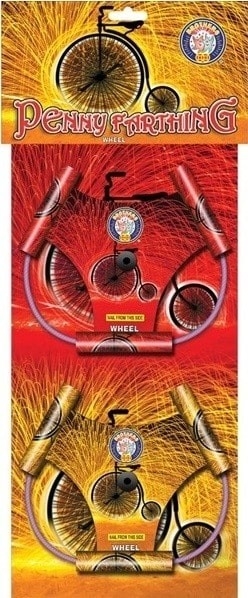 Penny Farthing Catherine Wheel available at Fireworks Kingdom